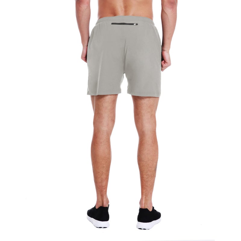 EZRUN Men's 5 Inches Running Workout Shorts Quick Dry Lightweight Athletic Shorts with Liner Zipper Pockets,LightGrey,M - Image 2